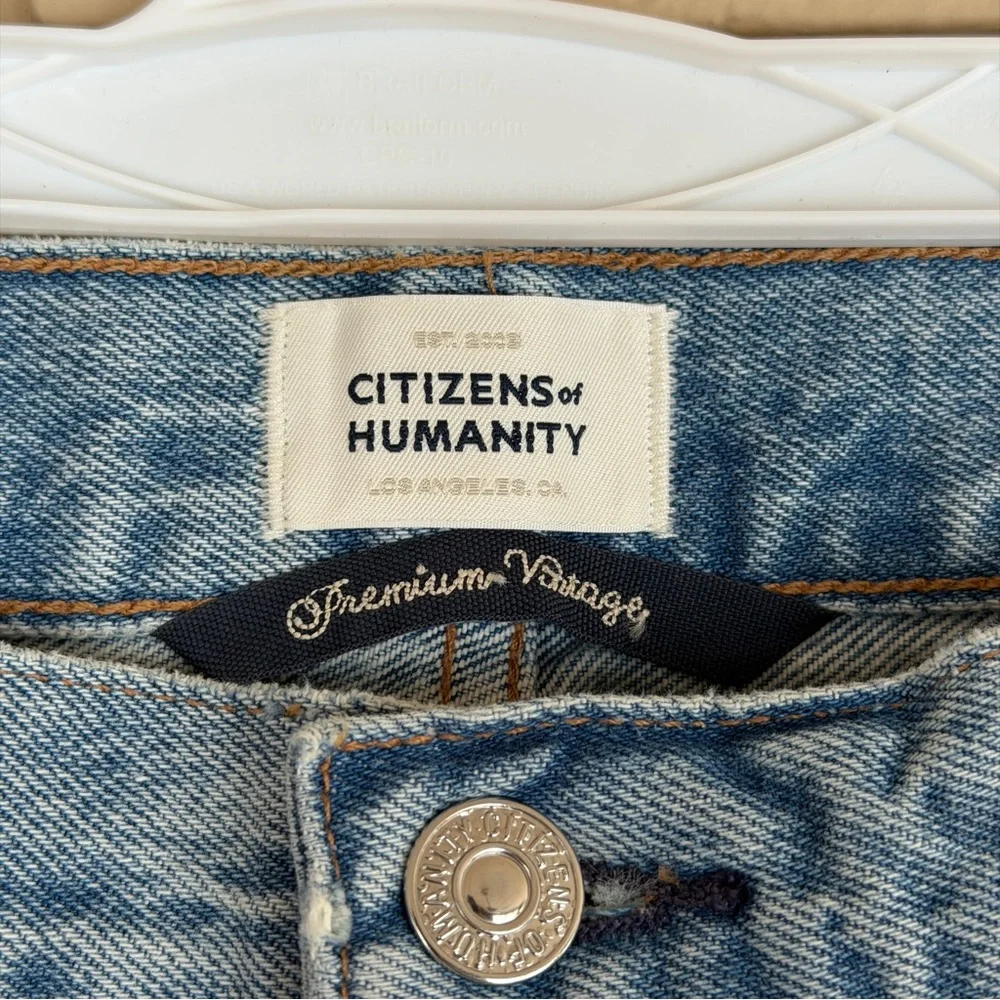 Citizens of Humanity Jeans Women 34 (42x28.5) Straight High Rise Blue Denim Neve - Picture 2 of 12